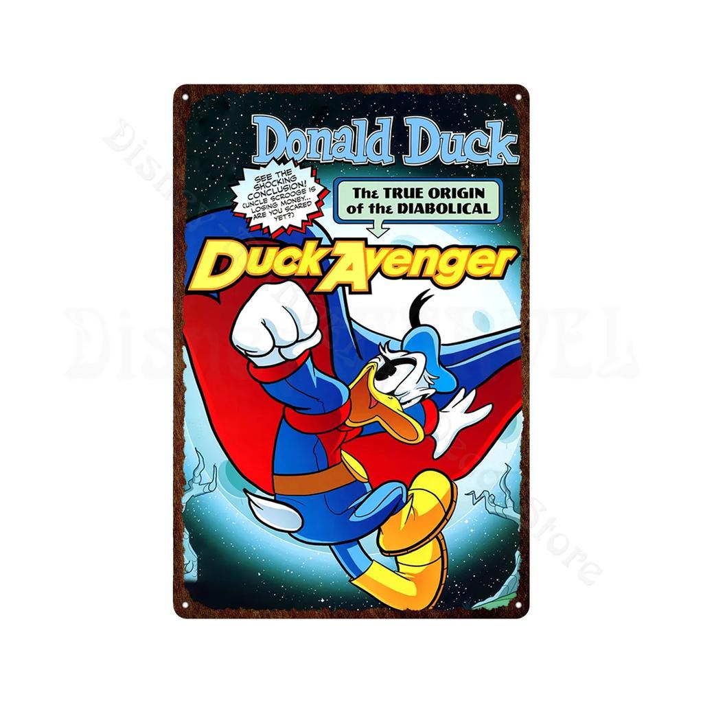 Metal Signs Donald Duck Uncle Scrooge Classic Animation Metal Poster Decorative Tin Painting Vintage Retro Kid Room Decor
