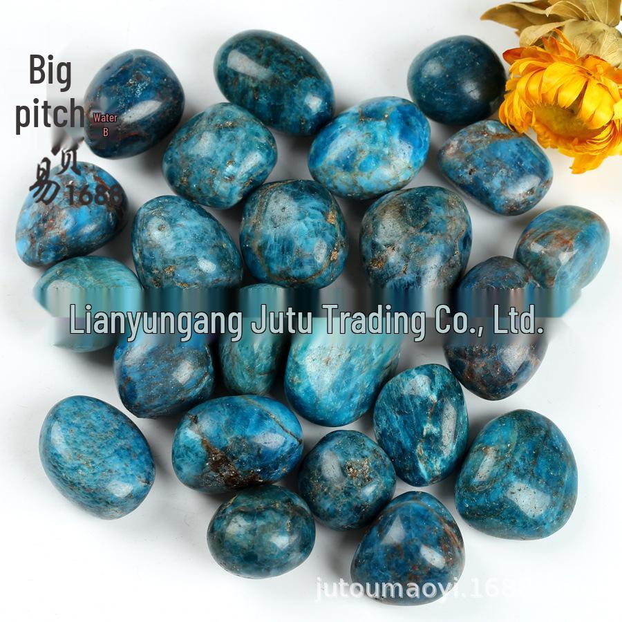 Natural Blue Apatite Large Tumbled Stones for Decoration and Play