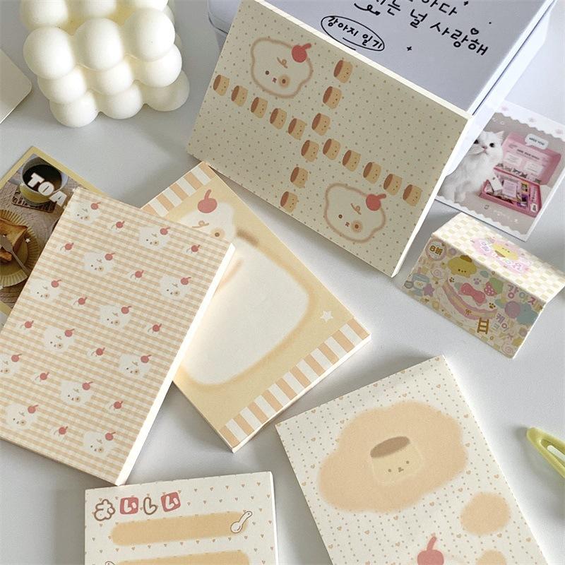 Cute Pudding Bear Memo Pad Cute Student Loose Leaf Message Notepad Girl Mini Pocket Planner Scrapbook Material Paper