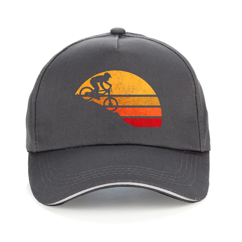 Vintage Downhill Mount MTB Kappe Sonnenuntergang Radfahrer Silhouette Kunst Baseballkappen Mode Outdoor Sport Sonnenhut unisex Snapback Hüte