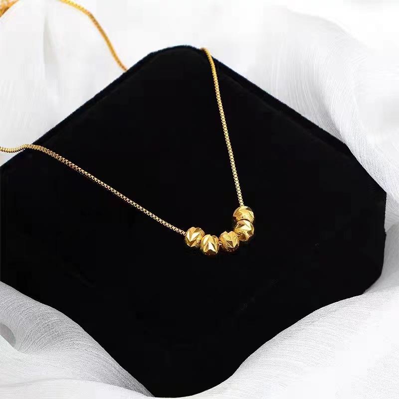 Lucky Bead Necklace Women'S Light Luxury Premium Sense Versatile Clavicle Chain