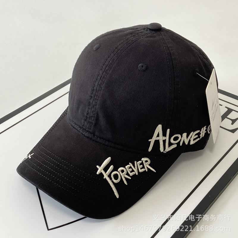 American Side Letter Soft Top Baseball Cap Women's Spring and Summer Wide Brim Sun Hat Street Versatile Cap Men