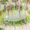 12pcs Fashion Wisteria Artificial Flowers Vine Wreath Wedding Arch Decoration Leaf Rattan Trailing Silk Flower Ivy Wall Decor