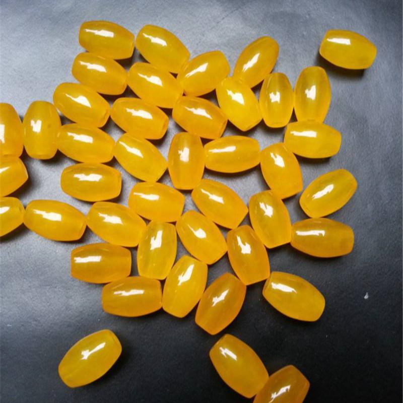 Yellow Jade Dragon Corn Beads Necklace with Pendant Rope