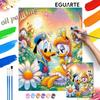 Disney Donald Daisy Duck Oil Paint Art Painting Kit Home Wall Decor Handmade Gift Garden Flowers Romantic Sunny Scene Craft Supplies DIY