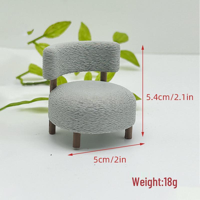 1:12 Dollhouse Mini Velvet Sofa Chair Replica - Disassemblable & Realistic Backrest Chair for Miniature Settings