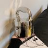 Gold Box Handbag Fashion Shiny Women Bag Party Evening  Clutch Hand Bags For Women Metal Chain Messenger Purse