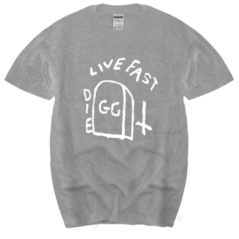 

summer tshirt men brand teeshirt Gg Allin Tombstone TShirt Live Fast Die Graphic Tee Shirt new cotton man t shirt 4XL