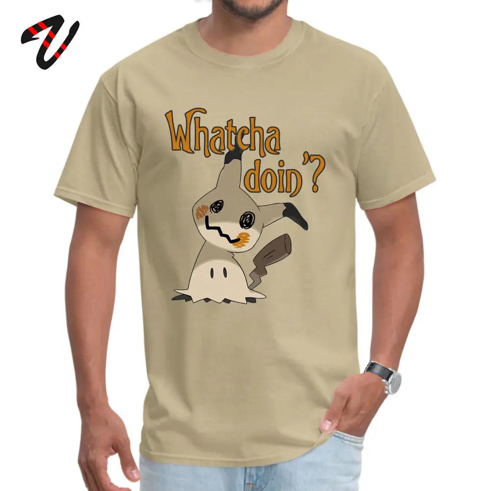 Slim Fit Men TShirt Whatcha doin Mimikyu Casual T Shirt Greyhound Short Sleeve Casual Tops Tees ONeck Wholesale Tshirt Funny