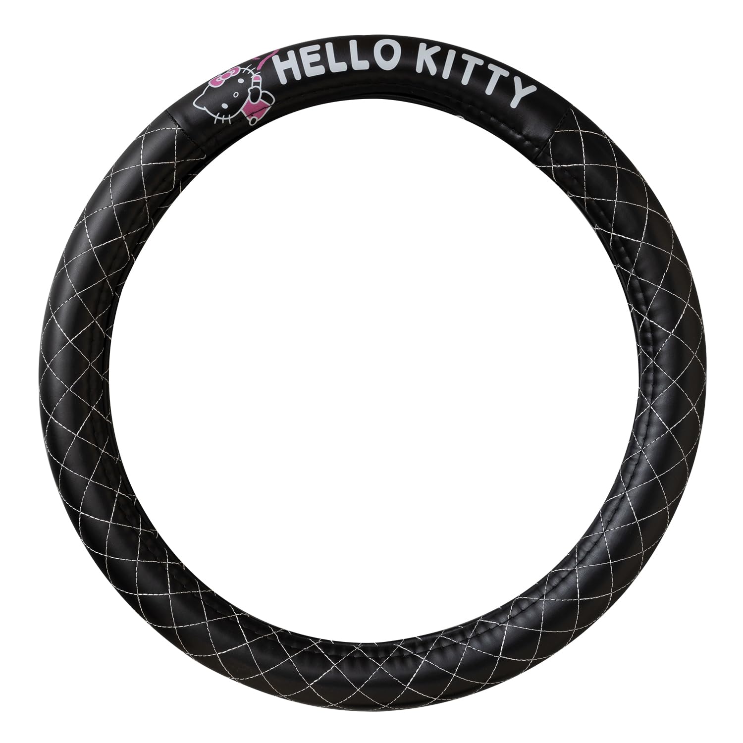 

SEIWA Sanrio Car Interior Steering Wheel Hello Kitty Sanrio Quilted Steering Wheel Fits Kei and Standard Easy Steering Cover Officially Licensed HELLO