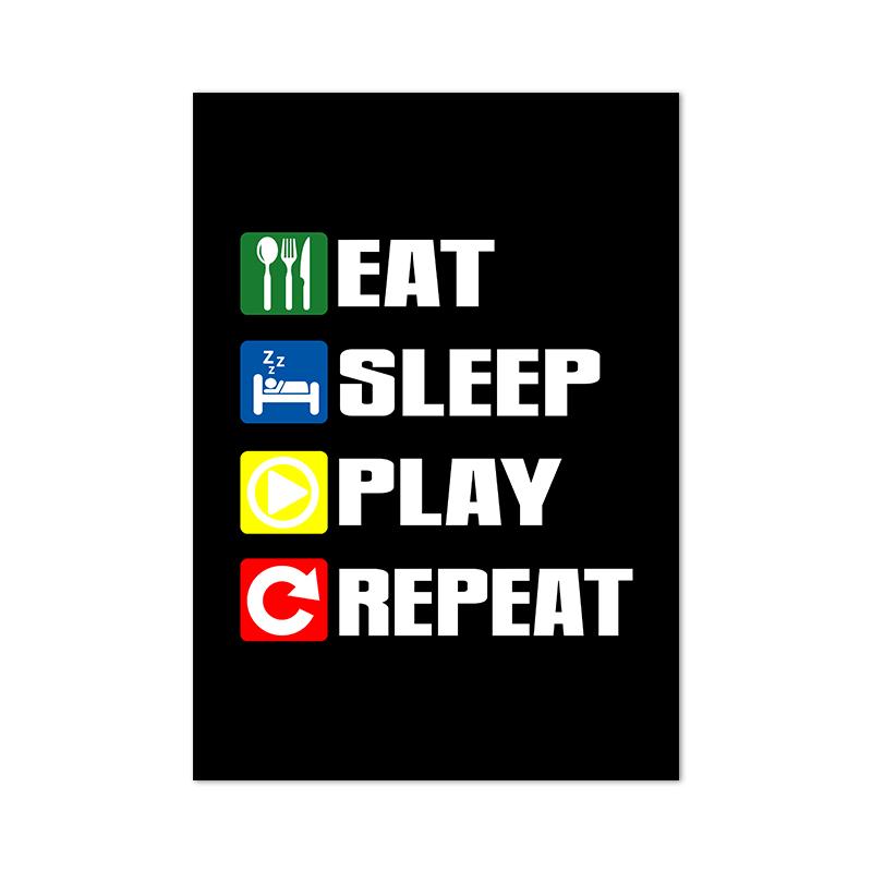 Joypad Gaming Illustration Poster and Print Boys Wall Art Canvas Gaming Let's Play Art Painting Picture Kids Room Wall Decor