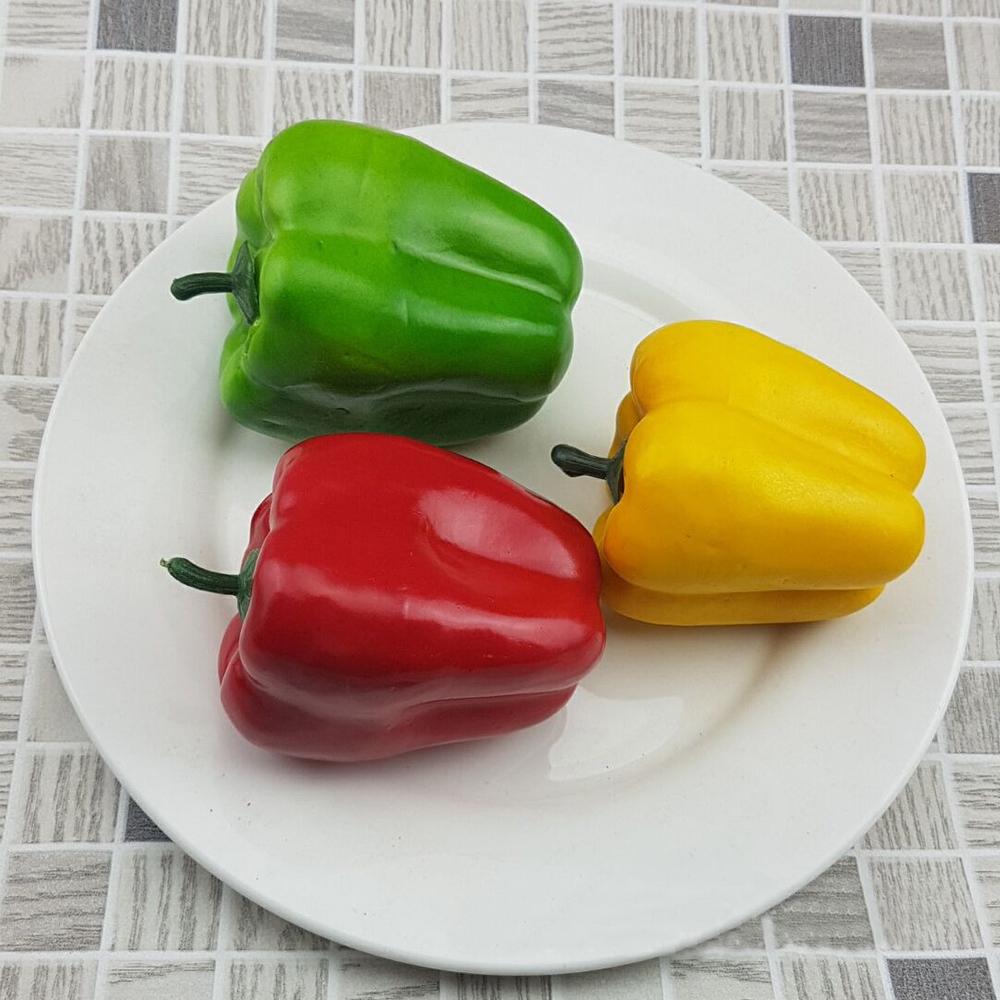 3pcs Artificial Pepper Simulation Fake Imitated Food Display Restaurants
