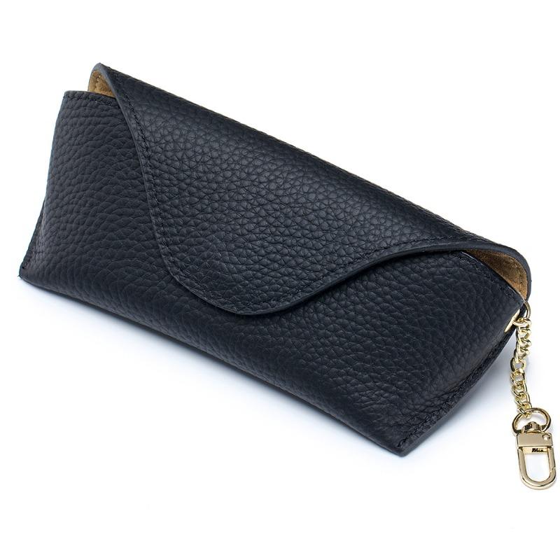 

New leather creative glasses bag portable sunglasses storage bag literary high sense ins sunglasses box men and women tide чёрный