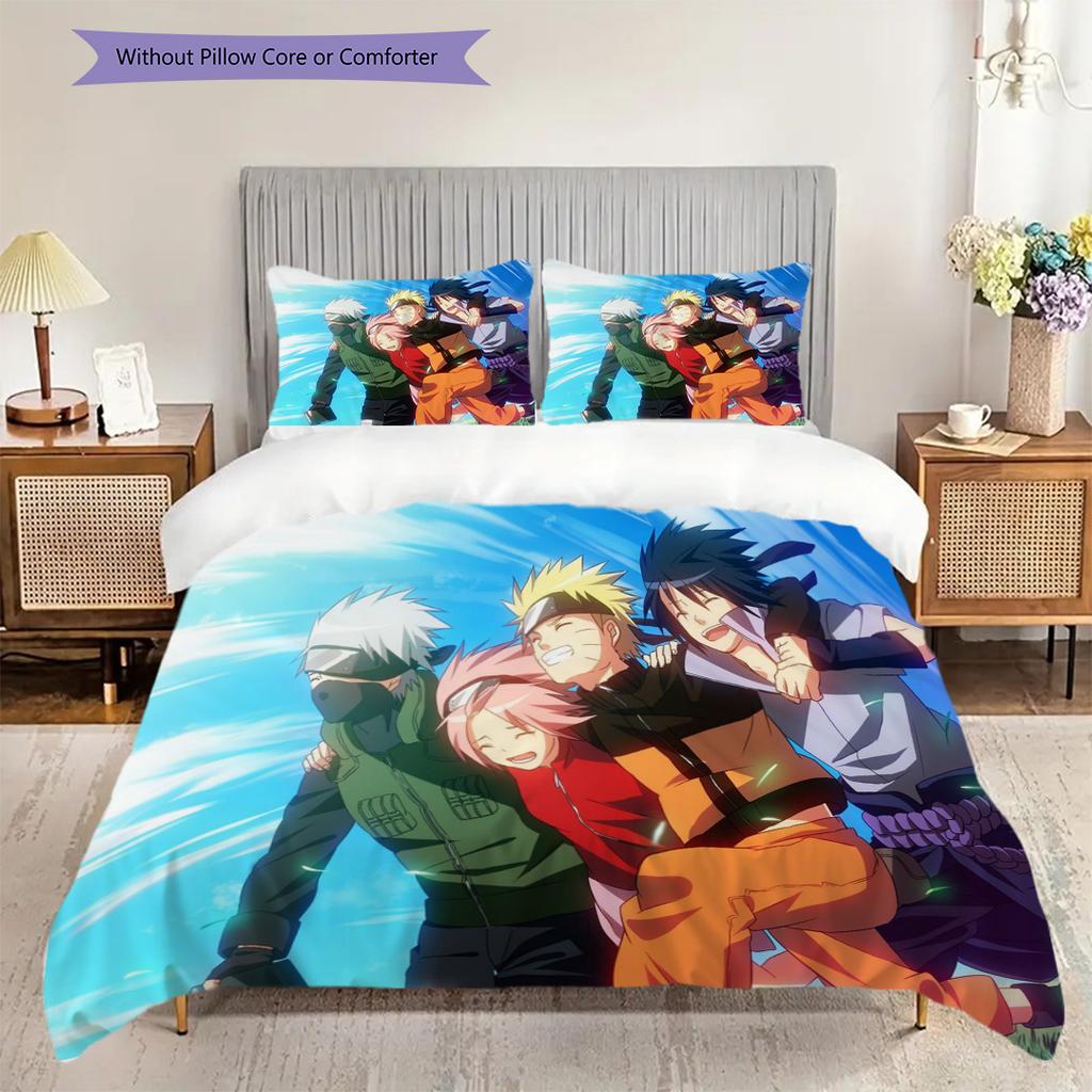 Naruto Set Anime Comforter Duvet Cover Sets Threepiece Set 1 Duvet Cover 2 Pillowcase Without Core Christmas Birthday Gift