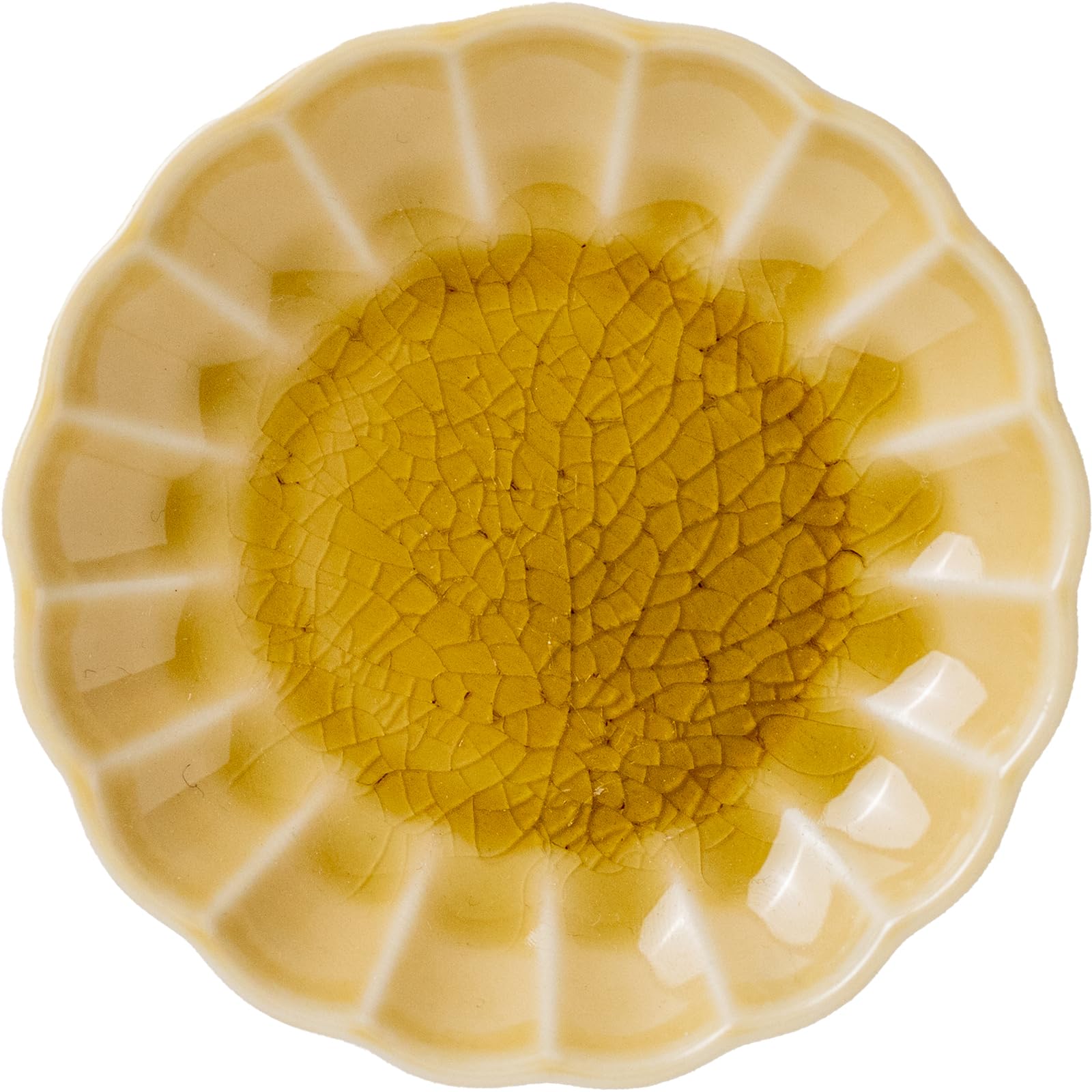 

Minoru Pottery Amber 90 Chrysanthemum-Shaped Small Plate