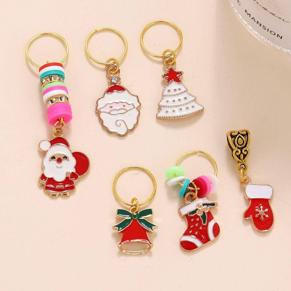 

Gold Color Christmas Hair Ring Hair Braid Hair Braid Tubes Dreadlocks Bead Gift 6