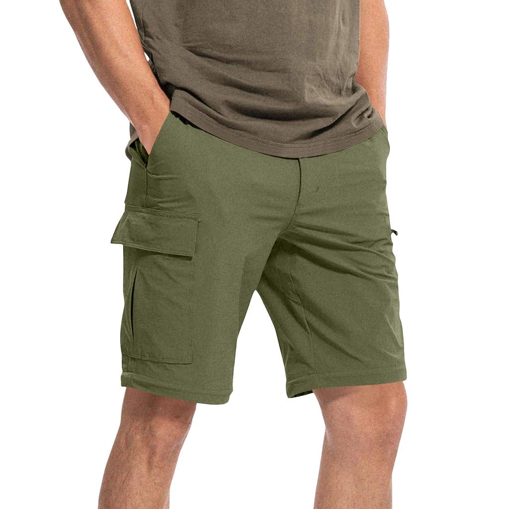 Convertible Cargo Pants for Men Outdoor Lightweight Quick Dry Zip Off Trousers Multi Pocket Design Elastic Waist