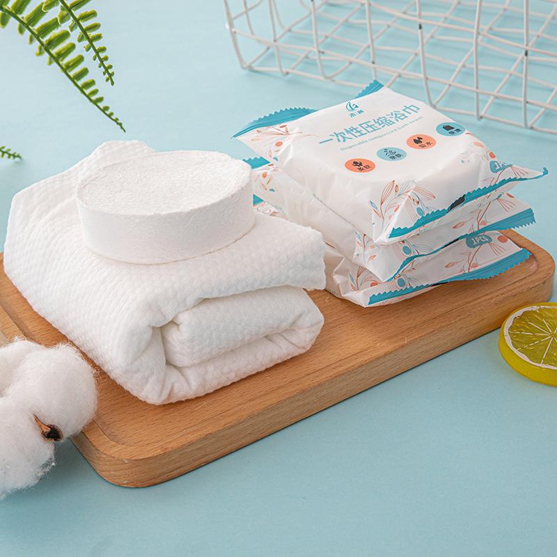 Individually Wrapped Thickened Pure Cotton Compressed Bath Towels for Travel