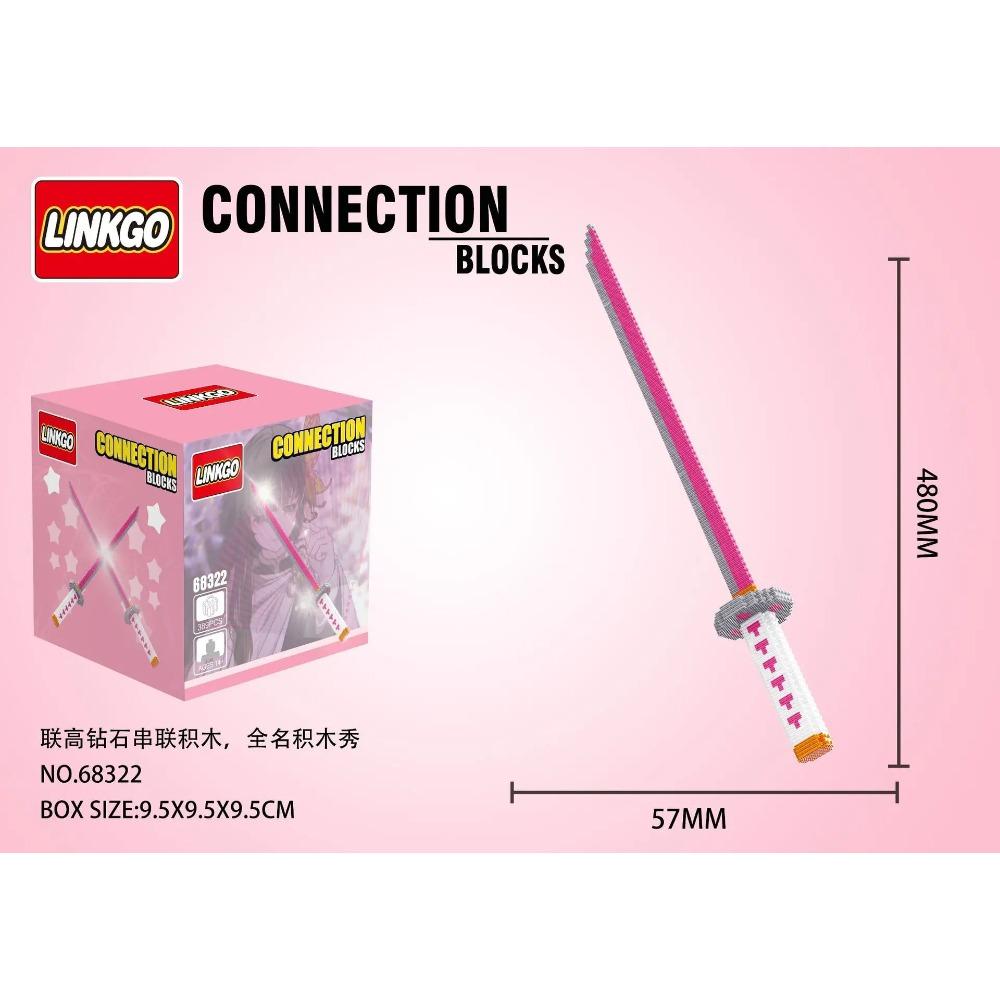 Linkgo Anime Connection Stavebnice Goku Luffy Demon Slayer Nezuko Stitch Pikachu Sasuke 3D Model Mini Cihlová Figurka Hračky