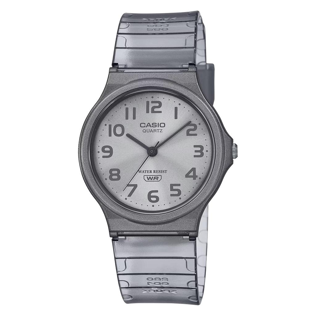 CASIO MQ-24S-8B analog watch urethane belt unisex clear gray