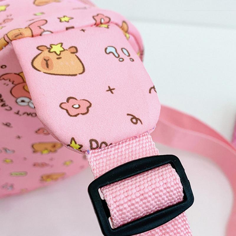 Cartoon Capybara Backpack Crossbody Bag Cute Printed Chest Bag  Storage Bag For Kids Portable Gift For Girls Boys