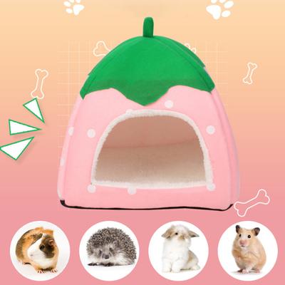 Yousheng Strawberry Hamster House Guinea Pig Hideout Small Animal Bed Dwarf Rabbit Chinchilla Hedgehog Ferret Hideaway Hide Hut Cage Accessories for