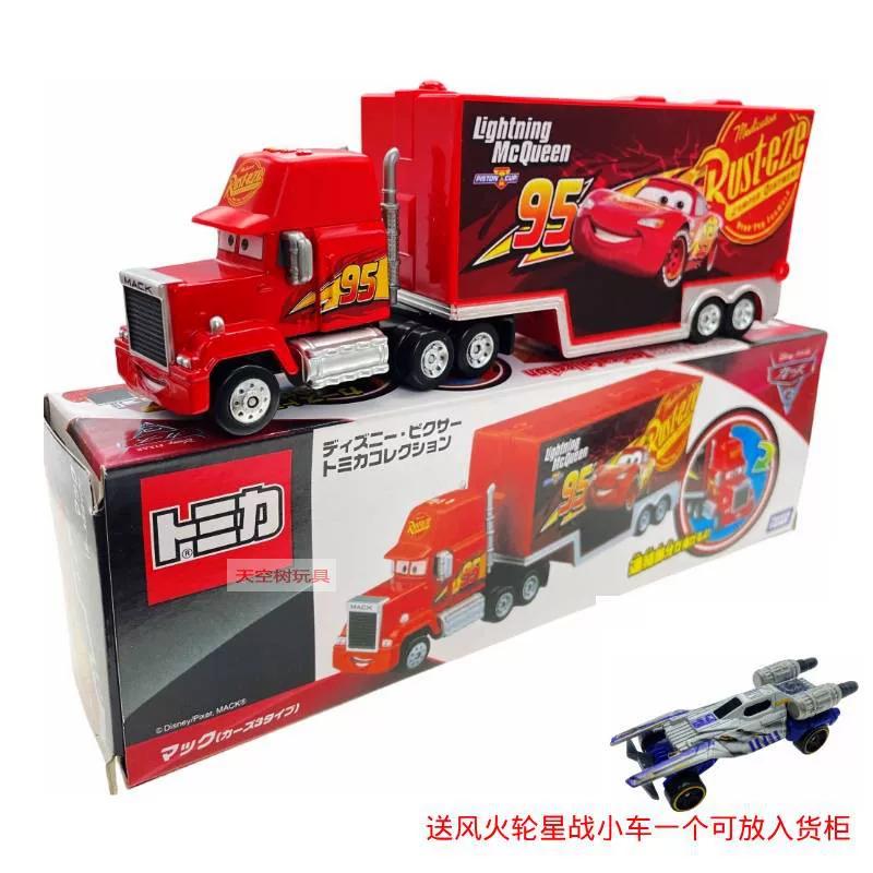 TAKAR TOMY Disney Pixar Autos Mack LKW Legierung Druckguss Ladeanhänger Spielzeug Lightning McQueen Rusteze Sammlerauto Modell Für Kinder