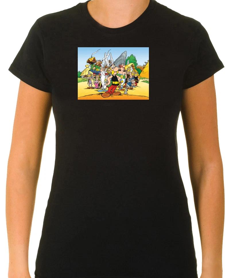 Asterix & Obelix Funny Characters 3/4 Short Sleeve T Shirt Woman F065 XS