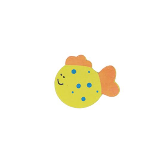 12Pcs Wooden Cartoon Sun Fish Fridge Magnet Stickers Education Kid Toy Art Decor