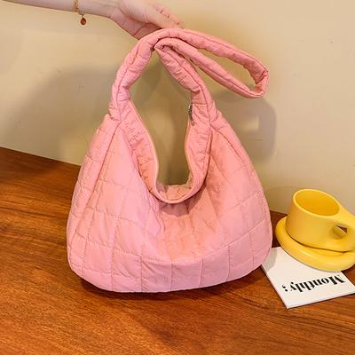 Light Casual Embroidery Thread Square 2025 Autumn New Trend Design Large Capacity Shoulder Crossbody Dumpling Tote Bag