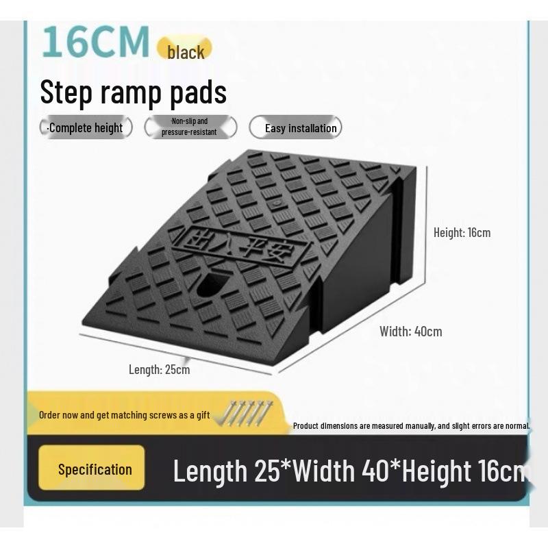 Uphill Step Mat: Plastic Slope Curb Car Sill and Speed Bump