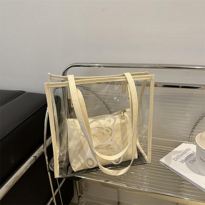 Women S Transparent Jelly Tote Bag Large Capacity Single Shoulder Bag Urban Style
