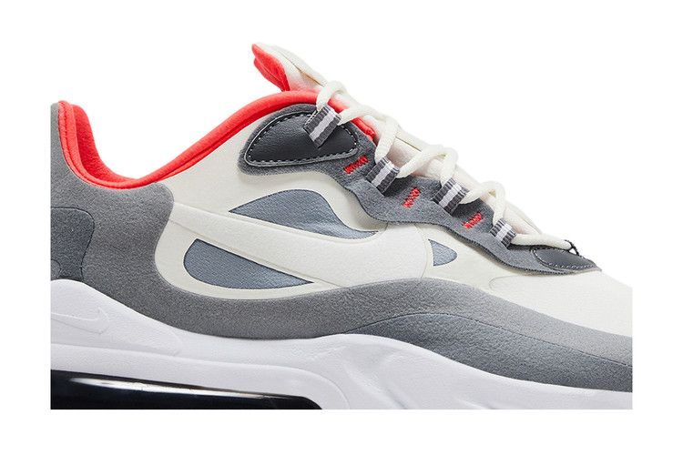 Men's Sneakers Nike Air Max 270 React Smoke Grey Red Summit White/Smoke Grey-Particle Grey-White