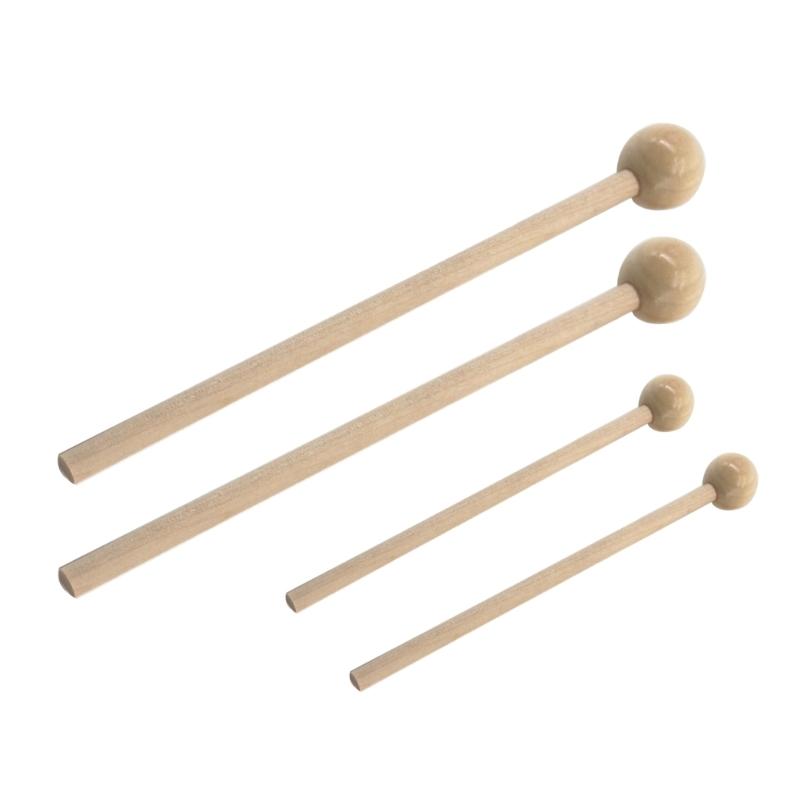 2pcs Ethereal Drumsticks Round Head Drum Sticks Hammer Durable Wooden Handle Drum Mallet Stick Small Musical Drumsticks