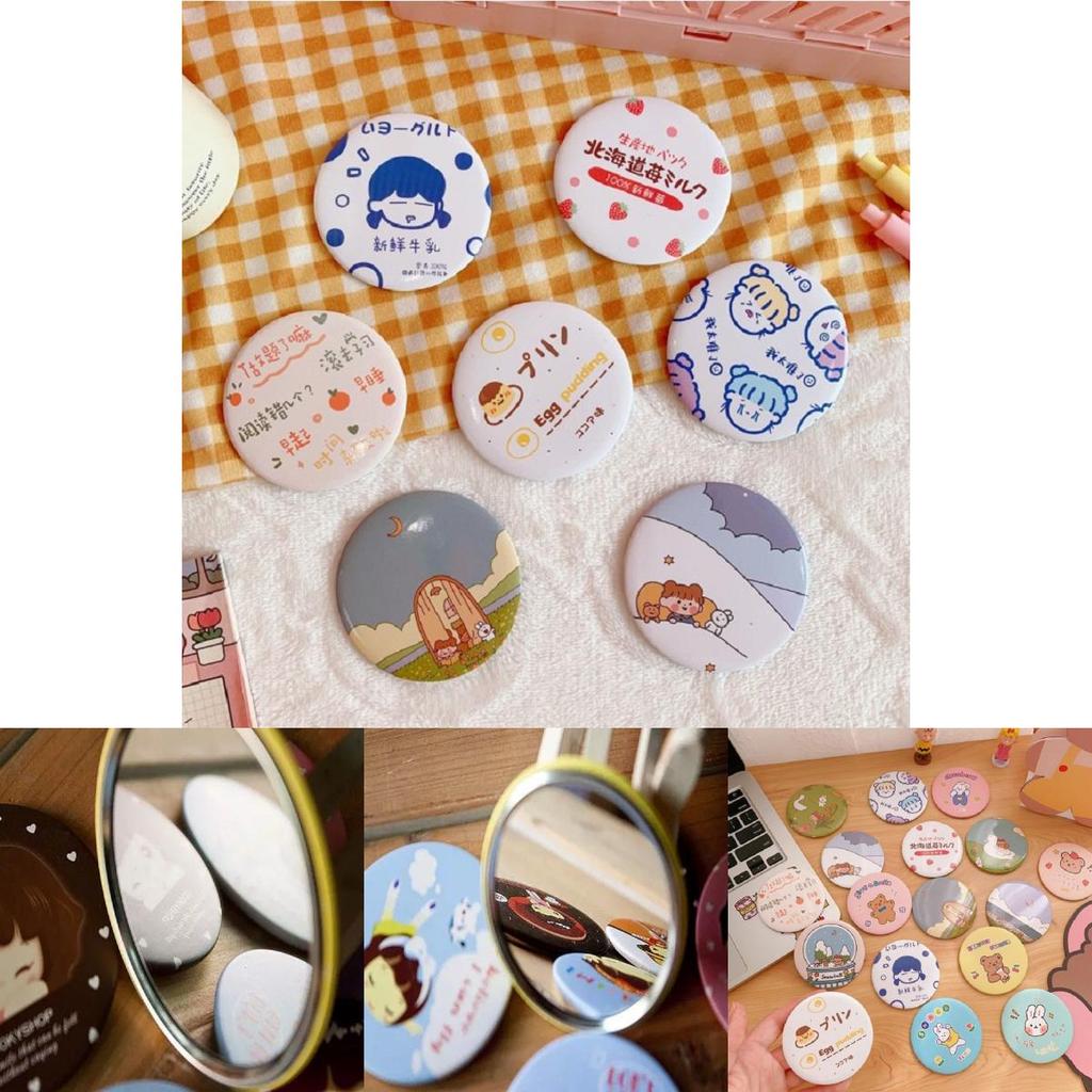Cute Random Pattern Pocket Cosmetic Mirror For Girls