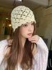 Fashion Handwoven Hollow Baotou Hat Women'S Crochet Ethnic Style Tassel Ear Protector Strap Sleeve Knitted Hat