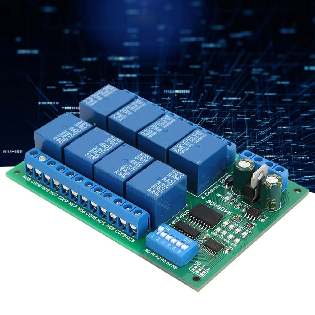 12V 8‑Channel RS485 Relay PLC Expansion Board for RTU Protocol Remote Control