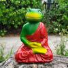 Zen Meditation Frog Monk Alien Resin Ornament for Yoga and Courtyard Decor