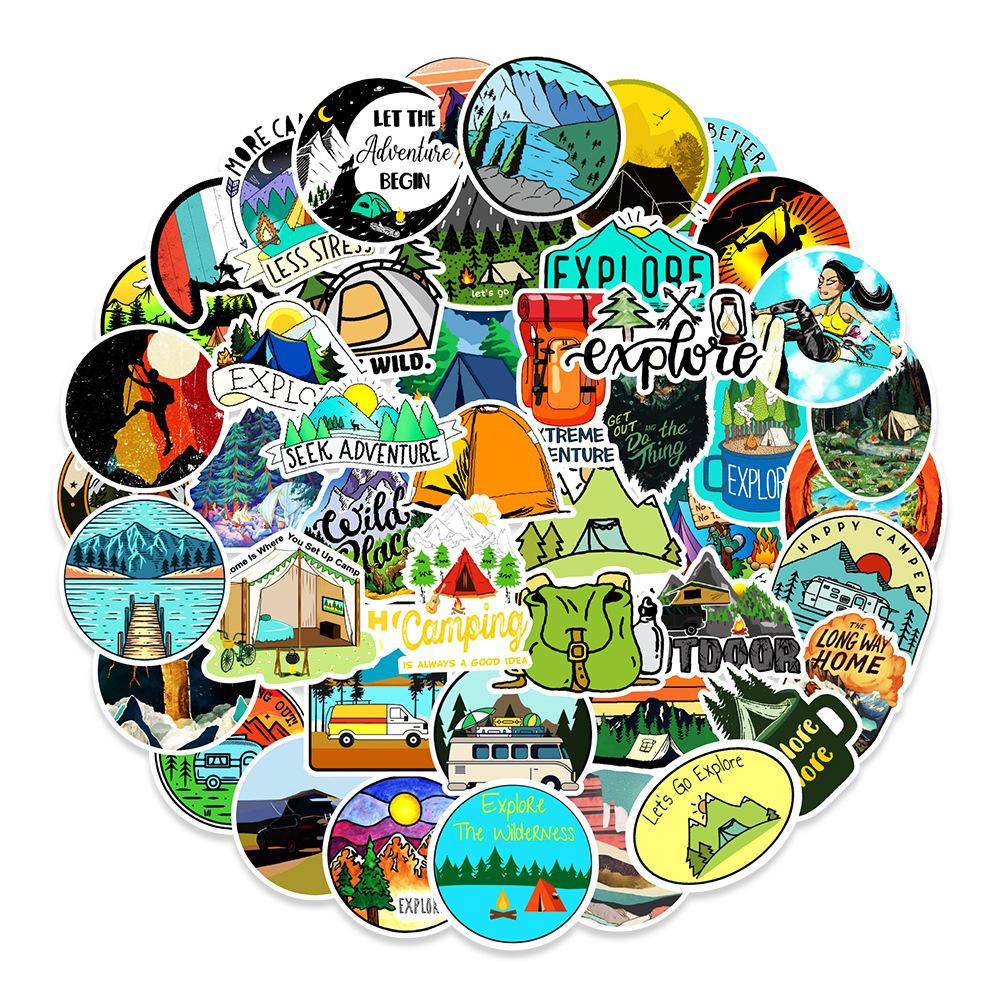 50 Outdoor Camping Adventure Graffiti Stickers Car Mobile Phone Suitcase Computer Decoration Stickers Waterproof