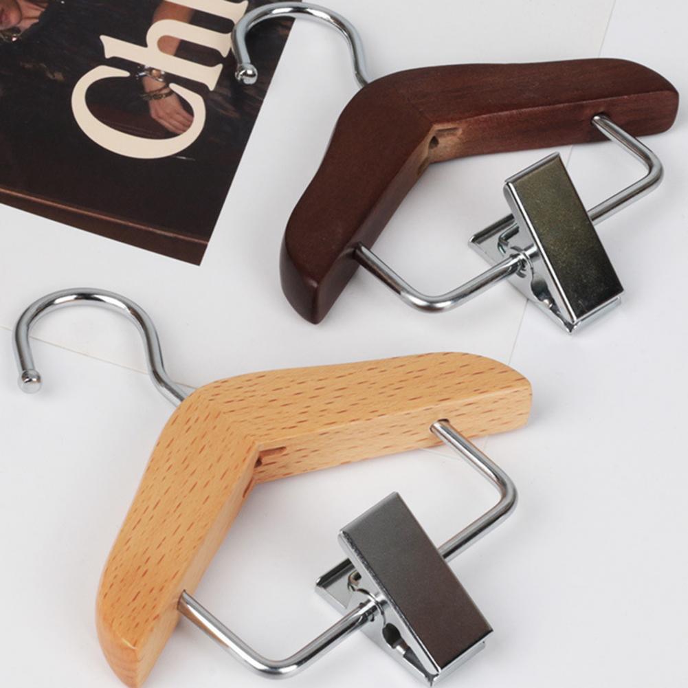 Mini Clothes Hanger Premium Wood Baby Clothes Hanger with Non-Slip Clips Practical Pet Clothes Hook