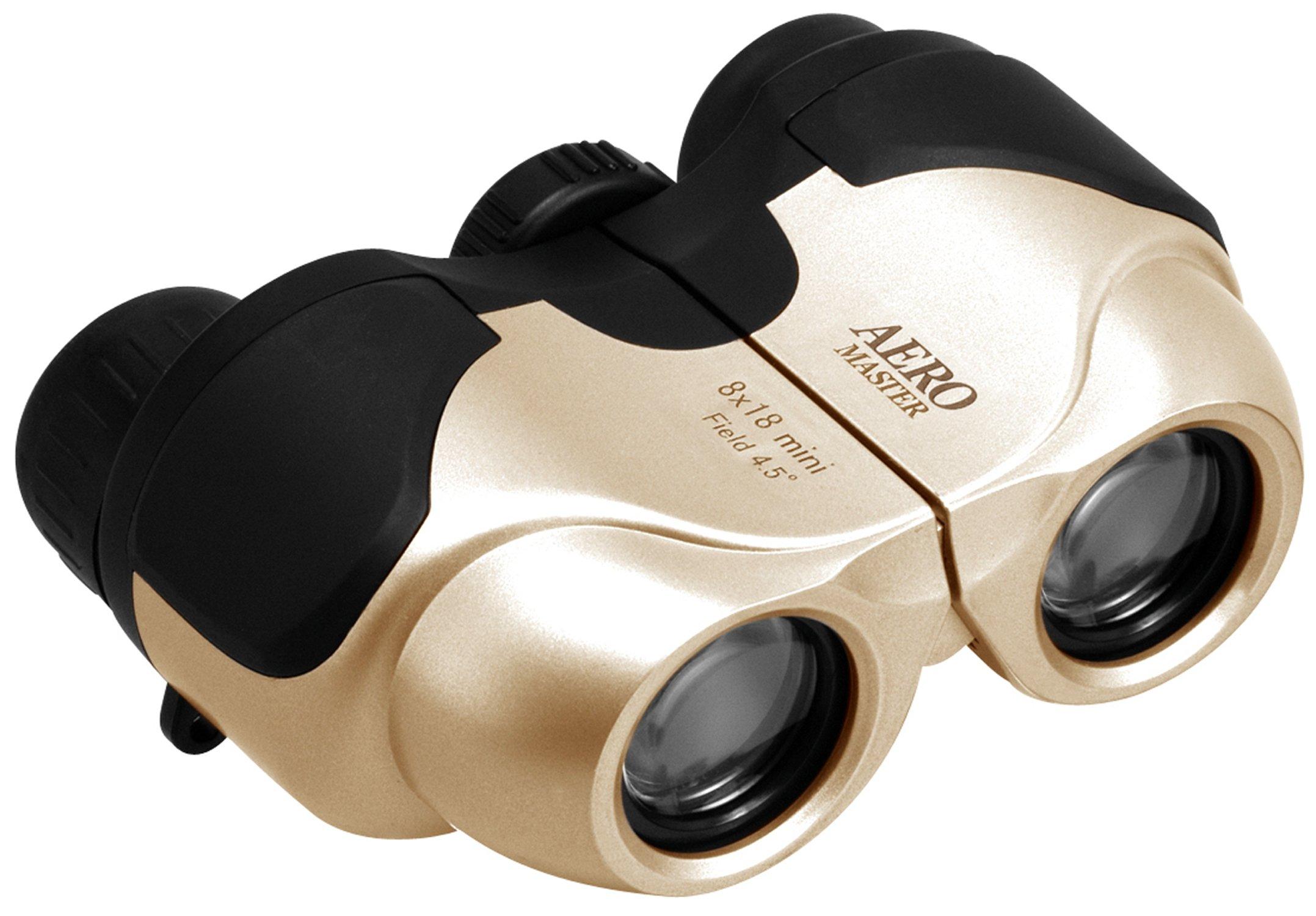 

Kenko AERO MASTER 8x18 mini Binoculars, Porro Prism Type, 8x Magnification, 18mm Aperture, Lightweight and Compact, Gold, 97613
