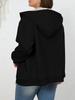 Plus Size Women's Winter Zipper Hoodie Cardigan - Solid Color, Lambswool Lined, US Sizes
