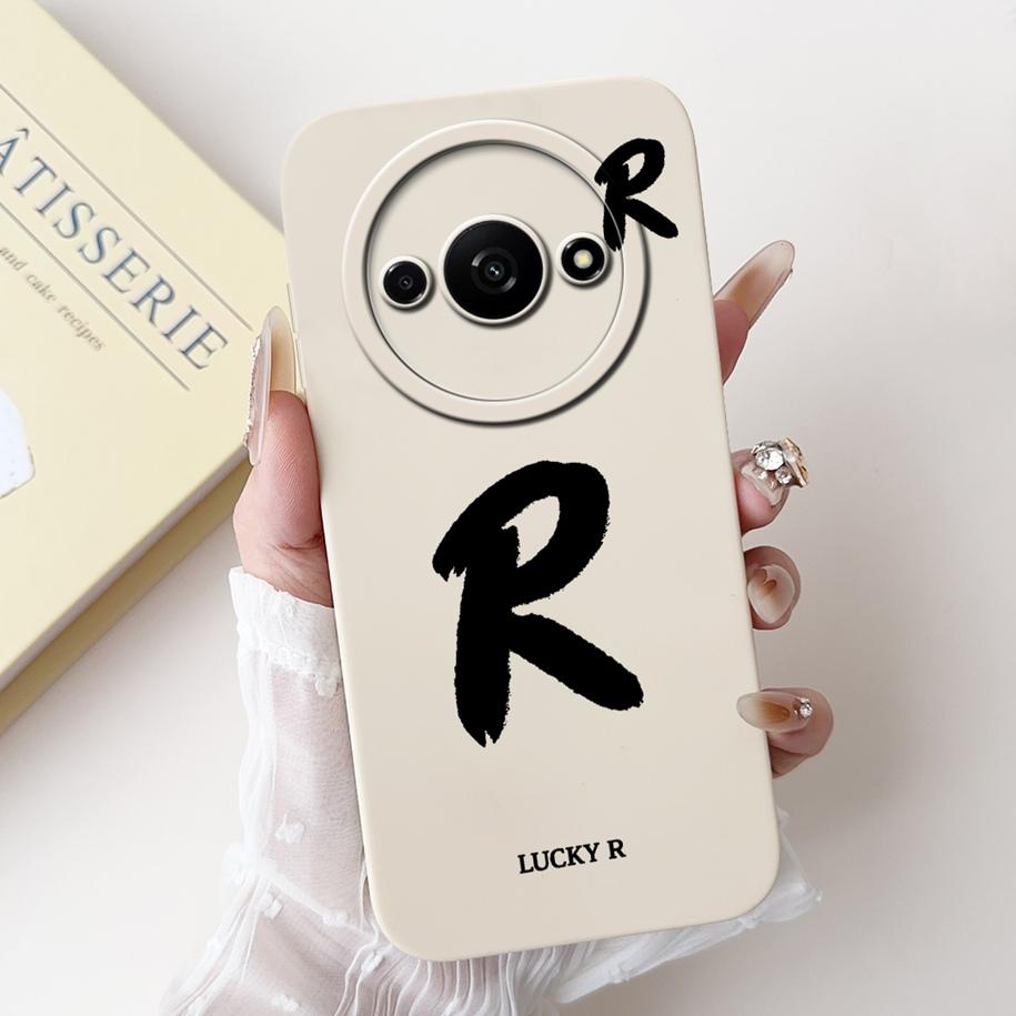 For Xiaomi Poco C61 Case PocoC61 C 61 Cover Luxury Letters Soft White Black Silicone Matte Fundas For Xiaomi Redmi A3 A3x Bumper