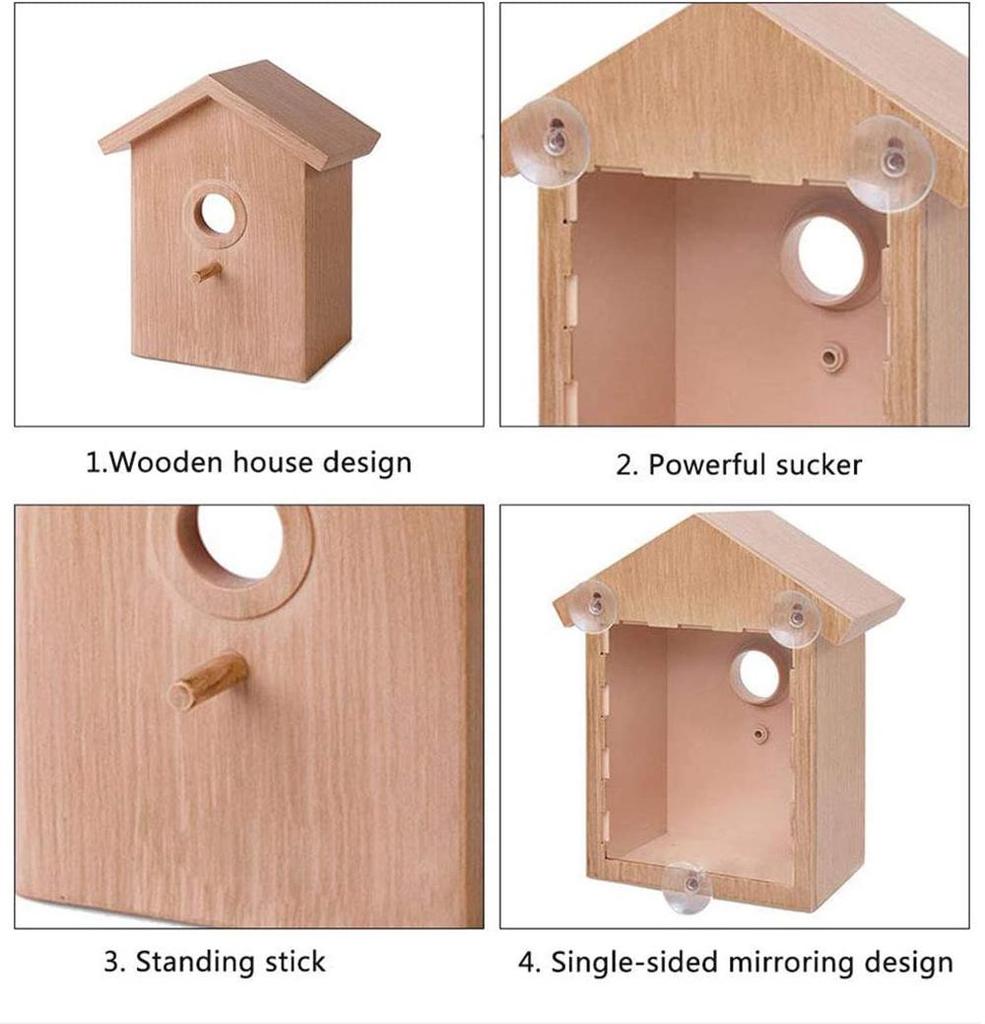 DIY Outdoor Birdhouse Feeder with Suction Cup - Creative Small Bird Nest Simulation