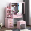 Compact Modern Makeup Dressing Table with Sliding Mirror and Integrated Storage