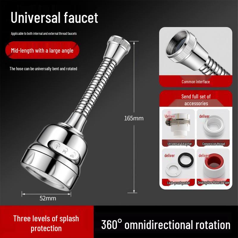 Universal Rotating Anti-Splash Kitchen Faucet Extender