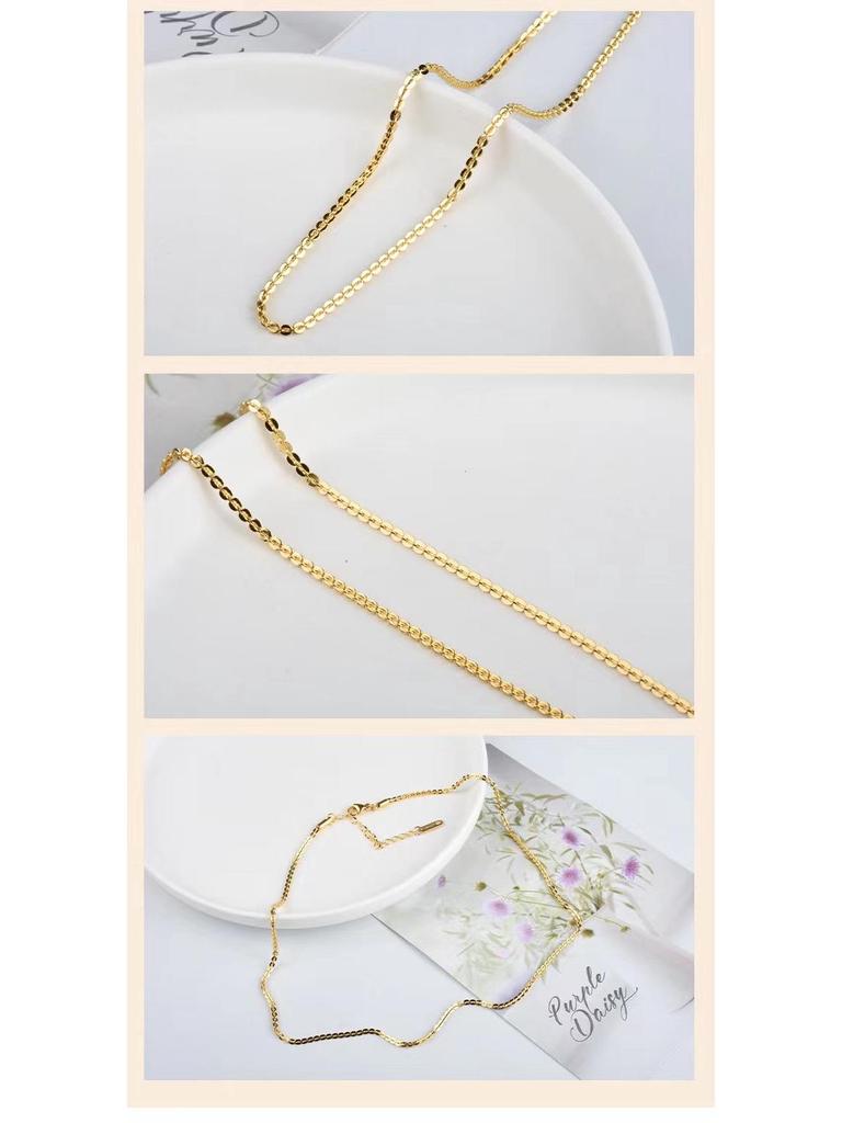 Women's Korean Style Simple Oval Titanium Steel Necklace - Non-Fading Clavicle Chain Accessories