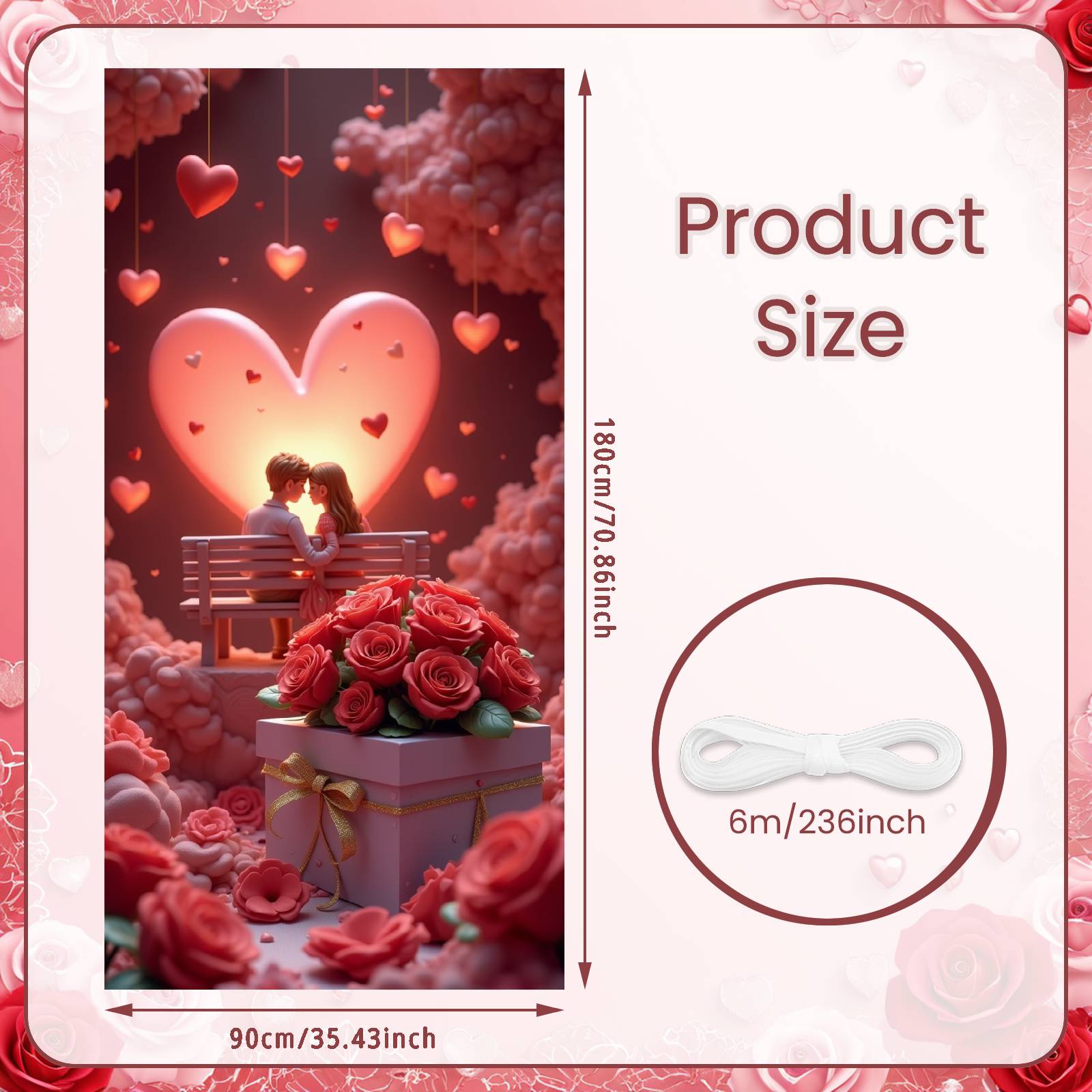 

Love Theme Display Romantic Valentine s Banner Romantic Background Heart Design Anniversary Display For Indoor Decoration