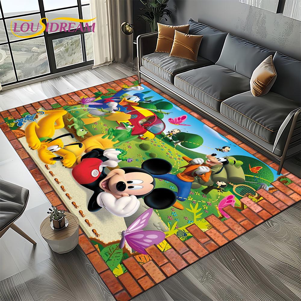 Mickey Minnie Mouse Donald Duck Cartoon Carpet Rug for Bedroom Living Room Home Sofa Decoration,kids Large Decor Floor Mat Gift