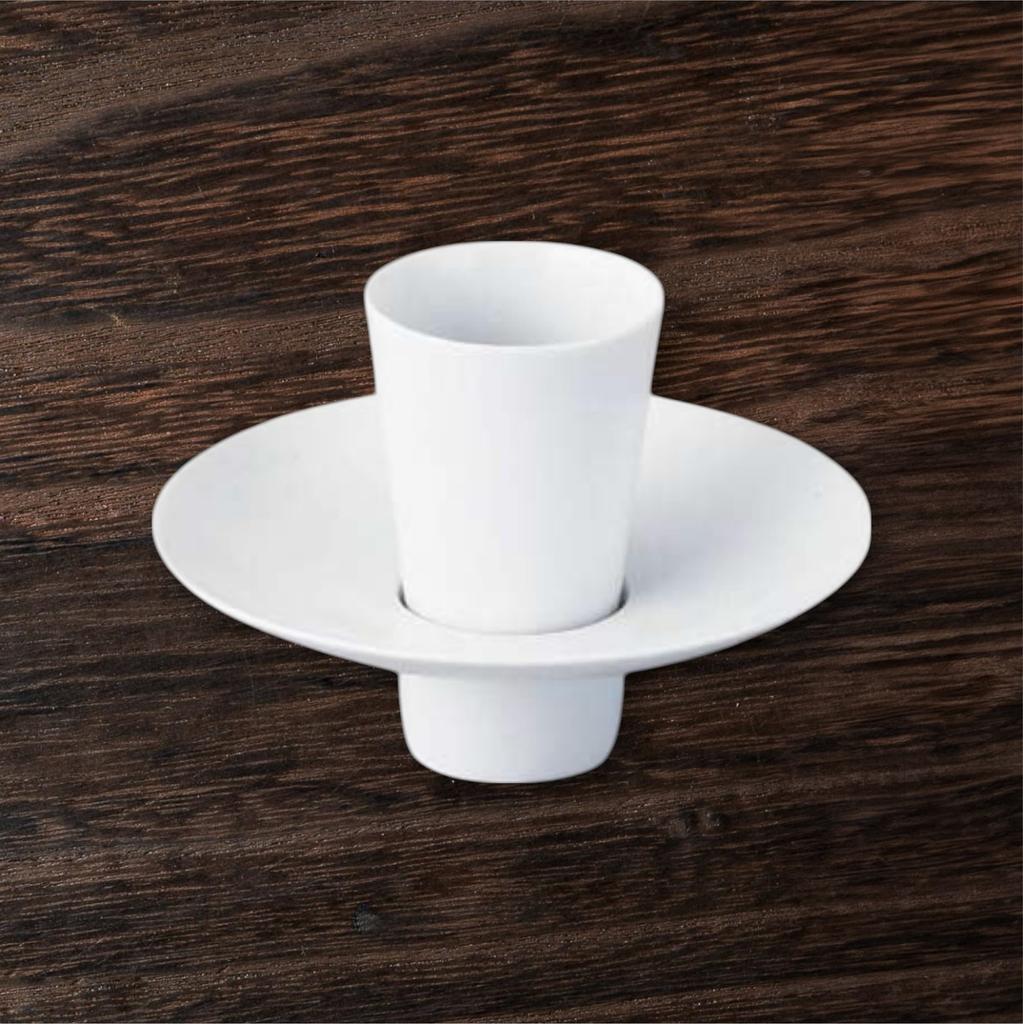 Takumifu Arita Ware 6cm Sake Snow and Plate Made In Japan Cup, White, Cup, Bowl, Set,